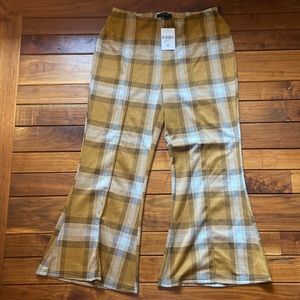 NWT Forever21 Gold Plaid Pants 0X